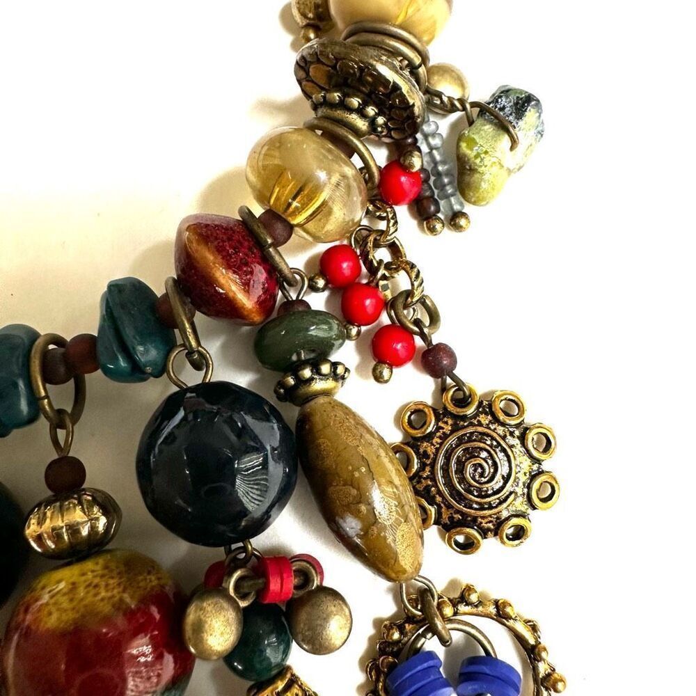 Vintage Treska wrap around beaded chain tassel choker necklace - Picture 11 of 11